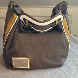 VINTAGE L.A.M.B. Gray & Mustard Yellow & White Designer Women's Bag